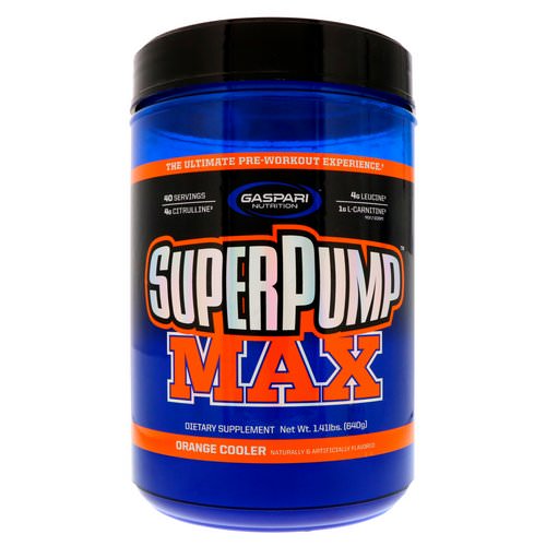 Gaspari Nutrition, SuperPump Max, The Ultimate Pre-Workout Supplement, Refreshing Orange, 1.41 lbs (640 g) Review