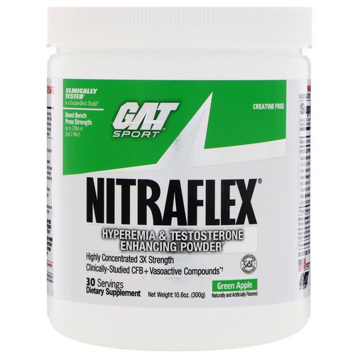 GAT, Nitraflex, Green Apple, 10.6 oz (300 g) Review