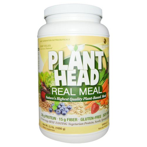 Genceutic Naturals, Plant Head, Real Meal, Vanilla, 2.3 lb (1050 g) Review