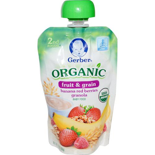 Gerber, 2nd Foods, Organic, Baby Food, Fruit & Grain, Banana Red Berries Granola, 3.5 oz (99 g) Review