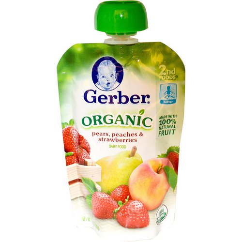 Gerber, 2nd Foods, Organic Baby Food, Pears, Peaches & Strawberries, 3.5 oz (99 g) Review
