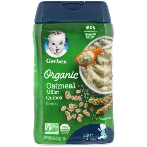Gerber, Organic Oatmeal Cereal, Sitter, Millet Quinoa, 8 oz (227 g) Review