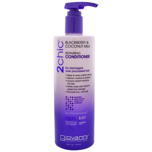 Giovanni, 2chic, Repairing Conditioner, for Damaged Over Processed Hair, Blackberry & Coconut Milk, 24 fl oz (710 ml) Review