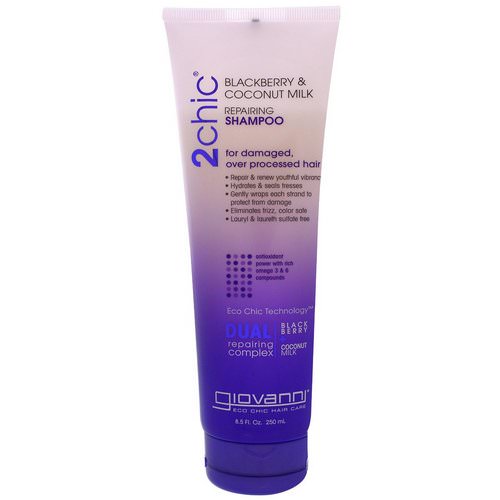 Giovanni, 2chic, Repairing Shampoo, for Damaged Over Processed Hair, Blackberry & Coconut Milk, 8.5 fl oz (250 ml) Review