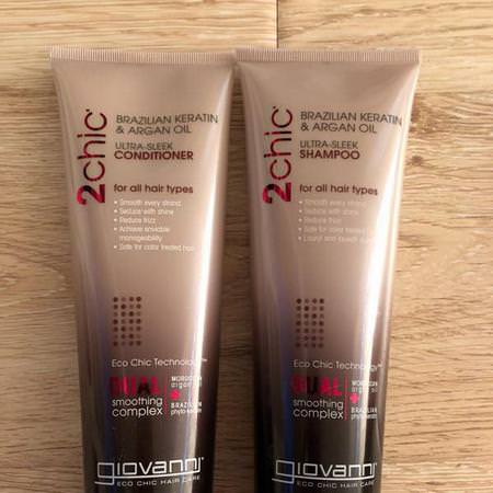 Giovanni, 2chic, Ultra-Sleek Shampoo, Brazilian Keratin & Argan Oil, 8.5 fl oz (250 ml) Review