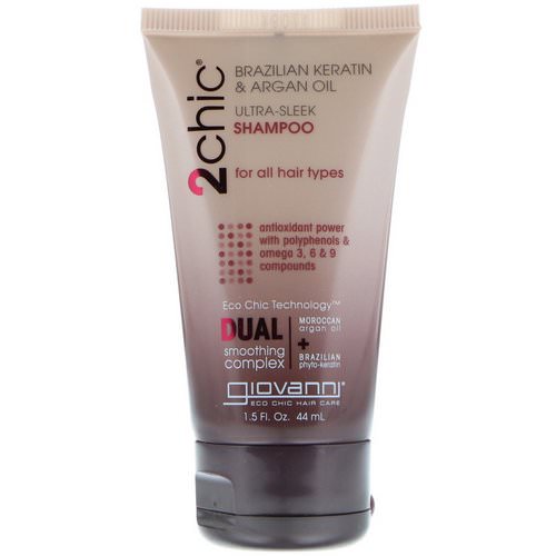 Giovanni, 2chic, Ultra-Sleek Shampoo, for All Hair Types, Brazilian Keratin & Argan Oil, 1.5 fl oz (44 ml) Review
