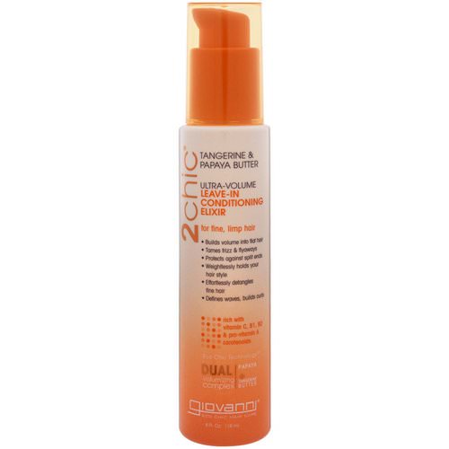 Giovanni, 2chic, Ultra-Volume Leave-In Conditioning Elixir, for Fine, Limp Hair, Tangerine & Papaya Butter, 4 fl oz (118 ml) Review