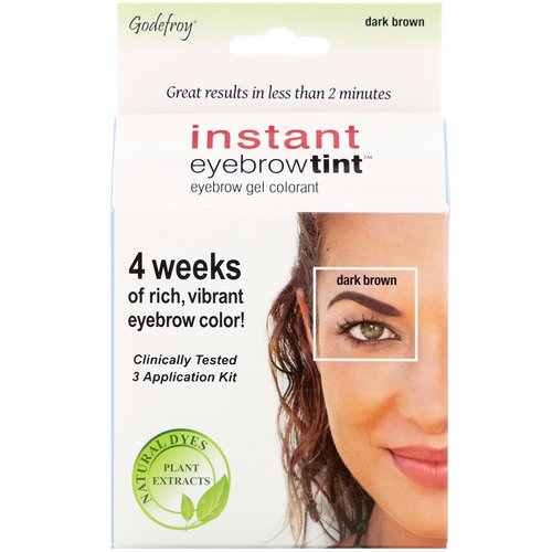 Godefroy, Instant Eyebrow Tint, Dark Brown, 3 Application Kit Review