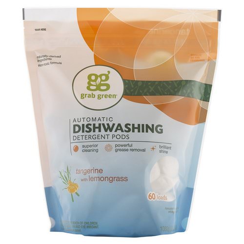 Grab Green, Automatic Dishwashing Detergent Pods, Tangerine with Lemongrass, 60 Loads, 2lbs, 6oz (1,080 g) Review