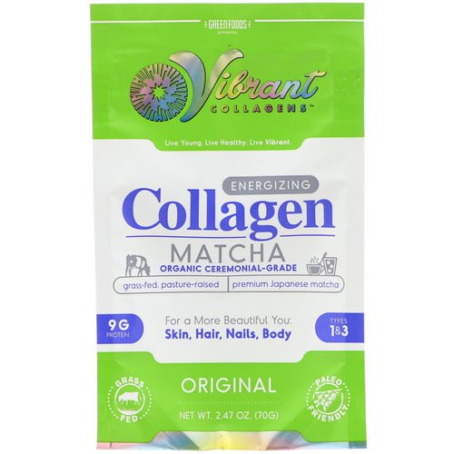 Green Foods, Vibrant Collagens, Energizing Collagen Matcha, Original, 2.47 oz (70 g) Review