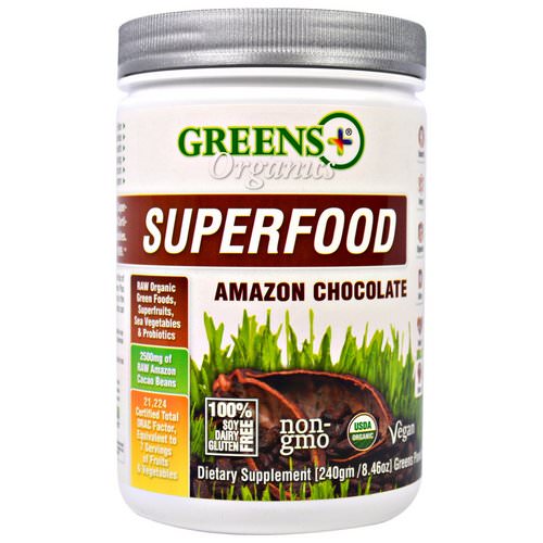 Greens Plus, Organics Superfood, Amazon Chocolate, 8.46 oz (240 g) Review