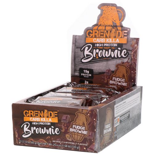 Grenade, Carb Killa Brownie, Fudge Brownie, 12 Bars, 2.12 oz (60 g) Each Review