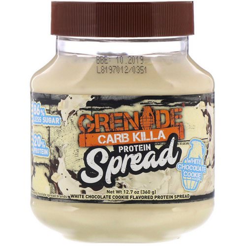Grenade, Carb Killa Protein Spread, White Chocolate Cookie, 12.7 oz (360 g) Review
