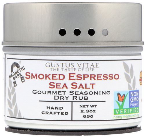 Gustus Vitae, Gourmet Seasoning Dry Rub, Smoked Espresso Sea Salt, 2.3 oz (65 g) Review