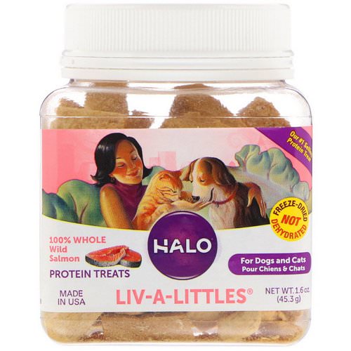 Halo, Liv-A-Littles, Protein Treats, 100% Whole Wild Salmon, For Dogs & Cats, 1.6 oz (45.3 g) Review