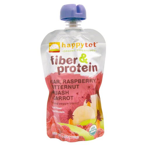 Happy Family Organics, Happytot, Organic Superfoods, Fiber & Protein, Pear, Raspberry, Butternut Squash & Carrot, 4 oz (113 g) Review