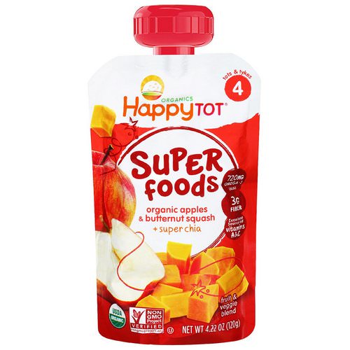 Happy Family Organics, Happytot Superfoods, Apples & Butternut Squash + Super Chia, 4.22 oz (120 g) Review