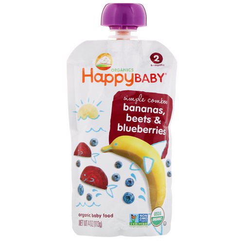 Happy Family Organics, Organic Baby Food, Stage 2, 6+ Months, Banana, Beets & Blueberry, 4 oz (113 g) Review