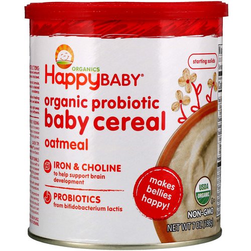 Happy Family Organics, Organic Probiotic Baby Cereal, Oatmeal, 7 oz (198 g) Review