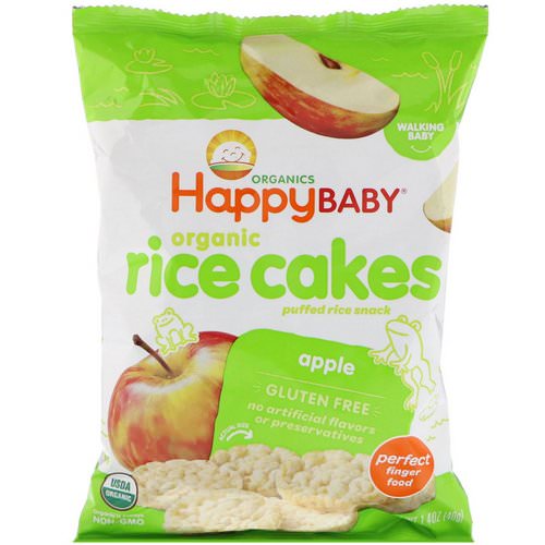 Happy Family Organics, Organic Rice Cakes, Puffed Rice Snack, Apple, 1.4 oz (40 g) Review