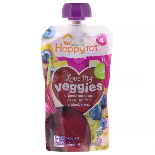 Happy Family Organics, Organics Happy Tot, Love My Veggies, Organic Bananas, Beets, Squash & Blueberries, 4.22 oz (120 g) Review