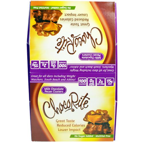 HealthSmart Foods, ChocoRite Milk Chocolate Pecan Cluster, 16 Count, 1.13 oz (32 g) Each Review