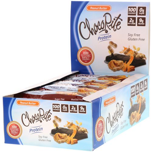 HealthSmart Foods, ChocoRite Protein Bar, Peanut Butter, 16 Bars - 1.2 oz (34 g) Each Review