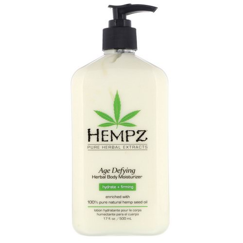 Hempz, Age Defying Herbal Body Moisturizer, Hydrate + Firming, 17 fl oz (500 ml) Review