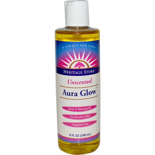 Heritage Store, Aura Glow, Body & Massage Oil, Unscented, 8 fl oz (240 ml) Review