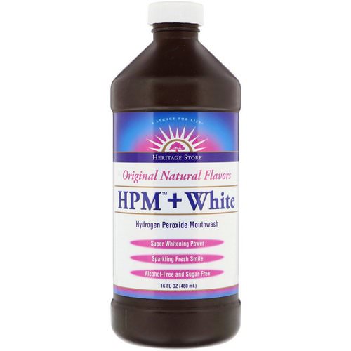 Heritage Store, HPM + White, Hydrogen Peroxide Mouthwash, Super Whitening Power, 16 fl oz (480 ml) Review