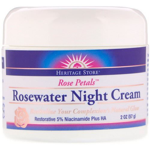 Heritage Store, Rosewater Night Cream, Rose Petals, 2 oz (57 g) Review