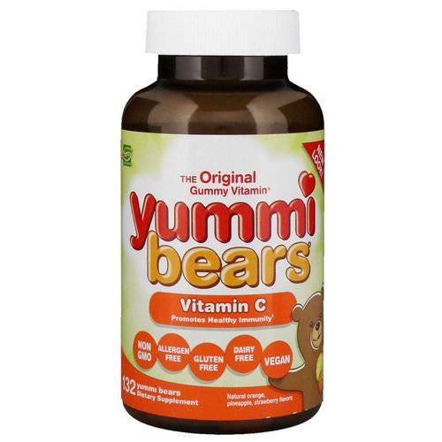 Hero Nutritional Products, Yummi Bears, Vitamin C, Natural Orange, Pineapple, Strawberry, 132 Yummi Bears Review