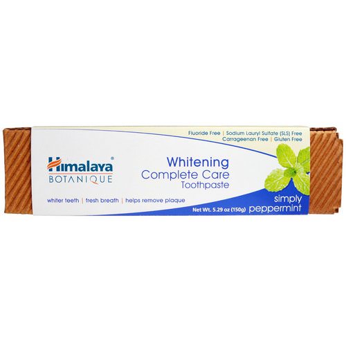 Himalaya, Botanique, Whitening Complete Care Toothpaste, Simply Peppermint, 5.29 oz (150 g) Review