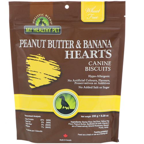 Holistic Blend, My Healthy Pet, Peanut Butter & Banana Hearts, Canine Biscuits, 8.29 oz (235 g) Review