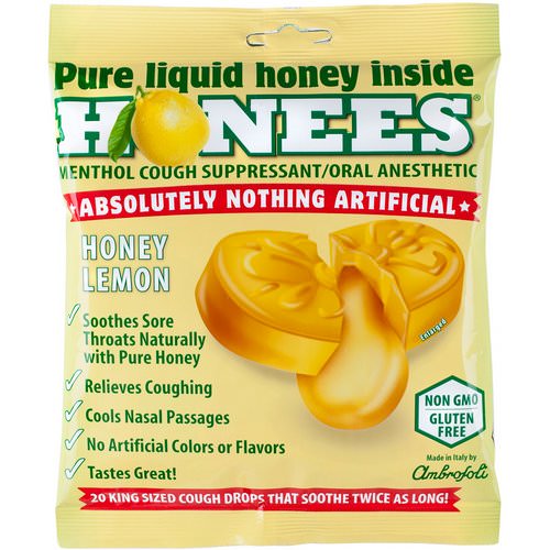 Honees, Cough Drops, Honey Lemon, 20 Cough Drops Review