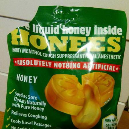 Honees, Honey Menthol Cough Suppressant, 20 Cough Drops Review