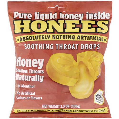 Honees, Soothing Throat Drops, Honey, 20 King Size Drops Review