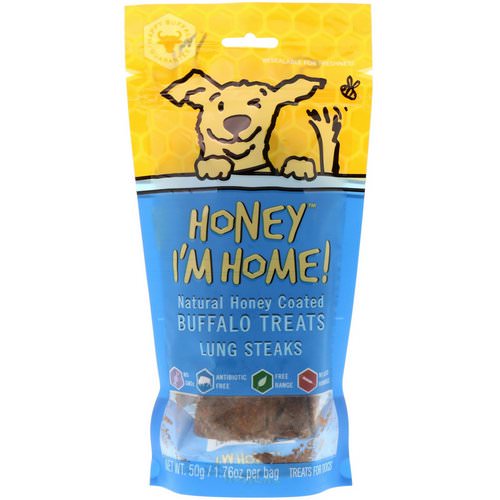 Honey I'm Home, Natural Honey Coated Buffalo Treats, Lung Steaks, 1.76 oz (50 g) Review