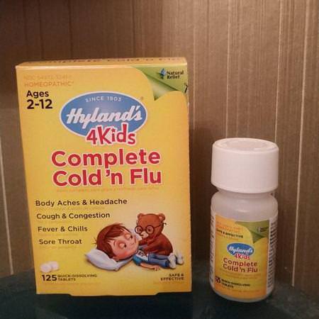 Hyland's, 4Kids Complete Cold 'n Flu, Ages 2-12, 125 Quick-Dissolving Tablets Review