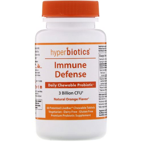Hyperbiotics, Immune Defense, Natural Orange, 3 Billion CFU, 60 Chewable Tablets Review