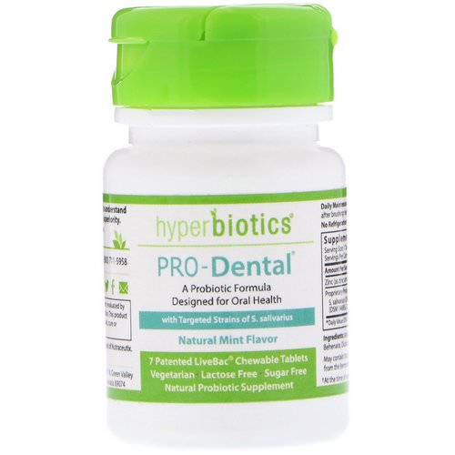 Hyperbiotics, PRO-Dental, Natural Mint Flavor, 7 Chewable Tablets Review