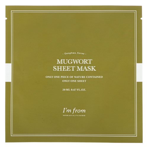 I'm From, Mugwort Sheet Mask, 1 Sheet, 0.67 fl oz (20 ml) Review