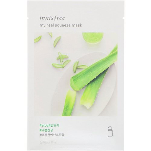 Innisfree, My Real Squeeze Mask, Aloe, 1 Sheet, 0.67 fl oz (20 ml) Review