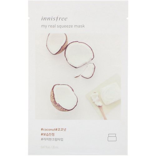 Innisfree, My Real Squeeze Mask, Coconut, 1 Sheet, 0.67 fl oz (20 ml) Review
