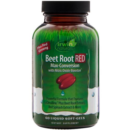 Irwin Naturals, Beet Root RED, Max-Conversion with Nitric Oxide Booster, 60 Liquid Soft-Gels Review