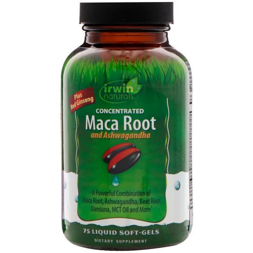 Irwin Naturals, Concentrated Maca Root and Ashwagandha, 75 Liquid Soft-Gels Review