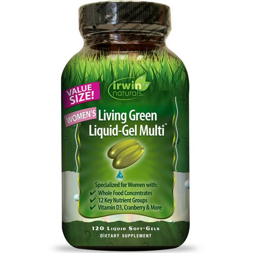 Irwin Naturals, Women's Living Green Liquid-Gel Multi, 120 Liquid Soft-Gels Review