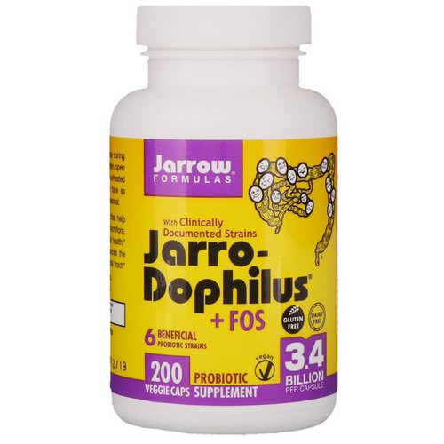 Jarrow Formulas, Jarro-Dophilus + FOS, 3.4 Billion, 200 Capsules (Ice) Review