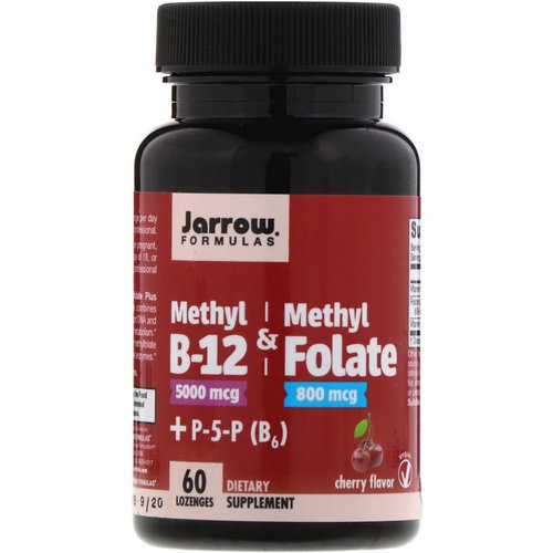 Jarrow Formulas, Methyl B-12 & Methyl Folate, Cherry Flavor, 5000 mcg / 800 mcg, 60 Lozenges Review