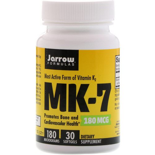 Jarrow Formulas, MK-7, Most Active Form of Vitamin K2, 180 mcg, 30 Softgels Review